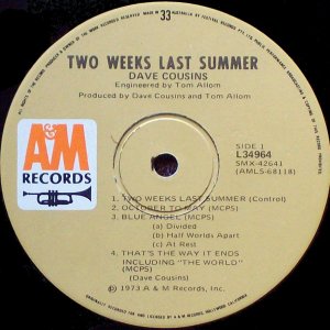 Two Weeks Last Summer Aus side 1 label